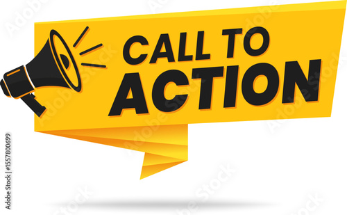 Call to Action Megaphone Banner for Marketing & Sales - Drive Engagement with this Persuasive CTA