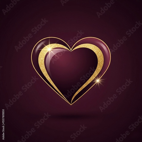 golden heart on black background