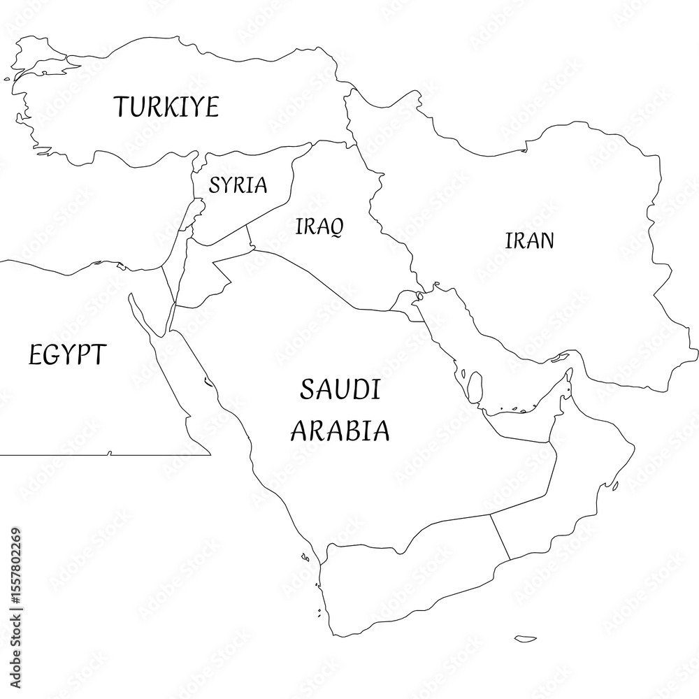 Obraz premium arabian gulf map