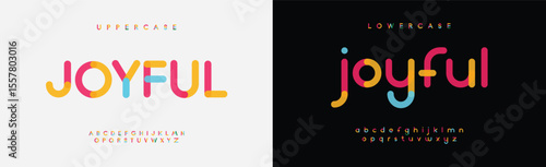 Creative Modern Uppercase Lowercase and Number font. Typography colorful bold with color dot regular. vector illustrator
