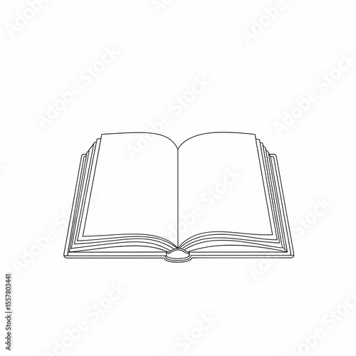 Open Book Illustration Showing Blank Pages for Creativity and Imagination, Ideal for Education, Literature, or Publishing Material