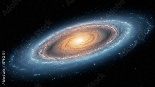 Spiral Galaxy with Cosmic Space, and Stars.