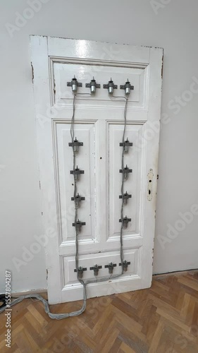 Old White Door Modified with Electric Motors