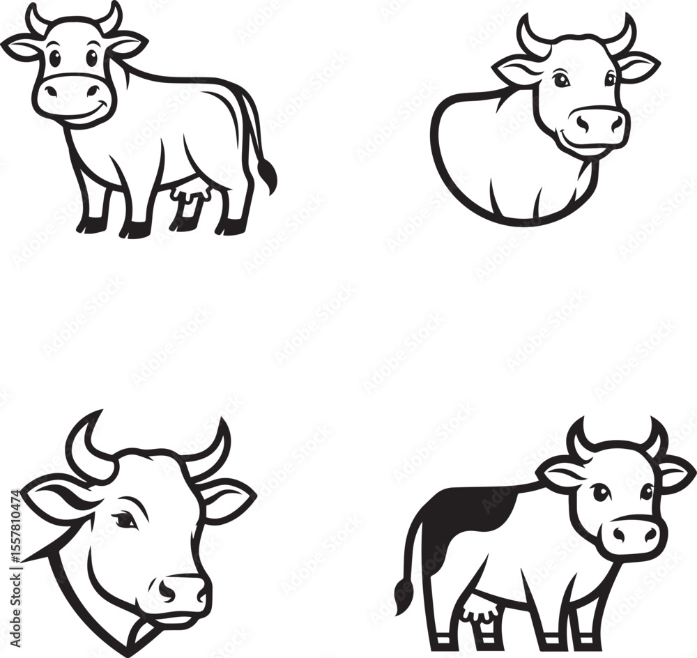 Fototapeta premium set of cows