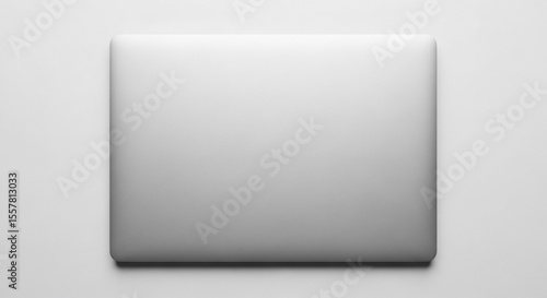 Minimalist Top-Down View of a Closed Laptop on a White Surface