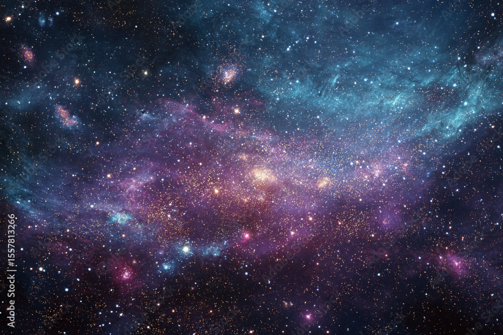 Vast expanse of a colorful galaxy filled with stars and cosmic dust captured deep in space Vast expanse of a colorful galaxy filled with stars and cosmic dust captured deep in space