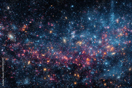 Exploring deep space with vibrant galaxies and cosmic formations in a stunning expanse of the universe
