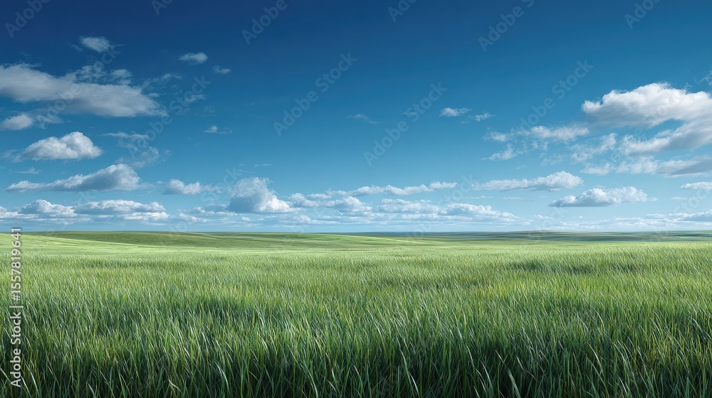 Fototapeta premium green field and blue sky