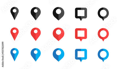Location map pin icons set. Modern map marker collection. Pinpoint. Location pin icon. Map pin place marker. Map marker pointer icon. GPS location symbol. transparent background