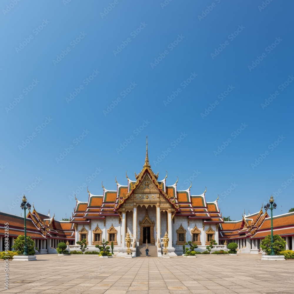 Naklejka premium Grand Thai Temple Architecture