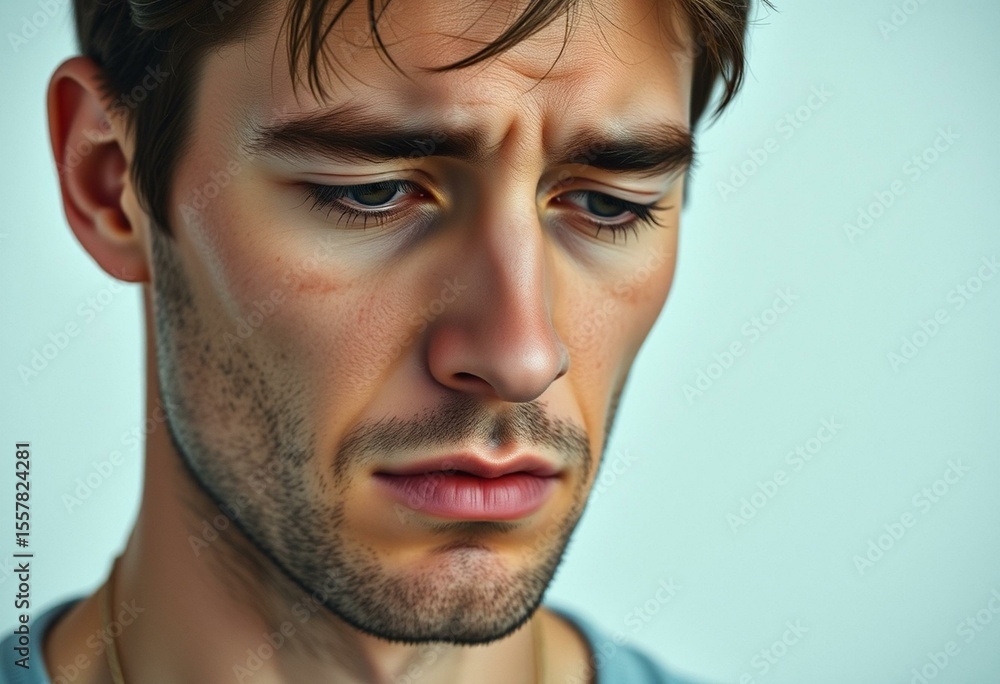 Obraz premium Male portrait with a sad facial expression