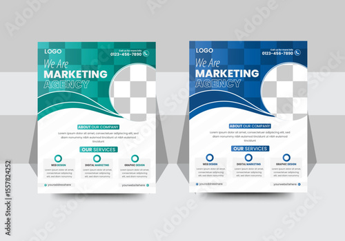 Modern Marketing Agency Flyer Template for Digital Services Promotion
