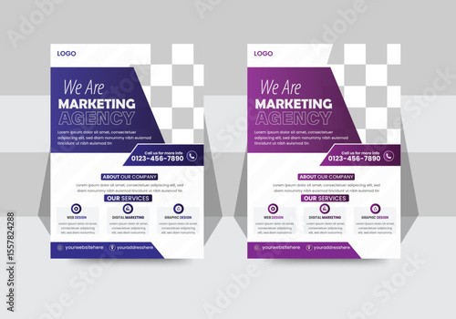 Modern Marketing Agency Flyer Template for Digital Services Promotion
