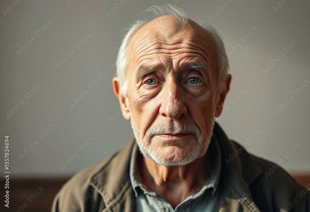 Obraz premium Old male portrait with melancholic expression