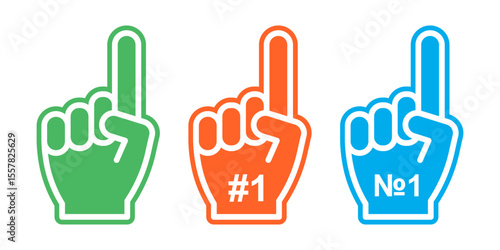 Numbr 1 fun hand, sport concept