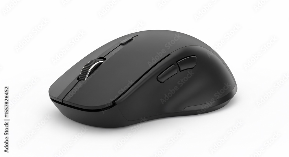 Sleek Black Ergonomic Wireless Computer Mouse with Scroll Wheel Sleek Black Ergonomic Wireless Computer Mouse with Scroll Wheel