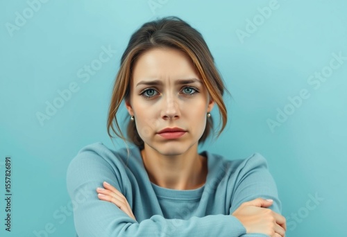 Sad female portrait in natural light