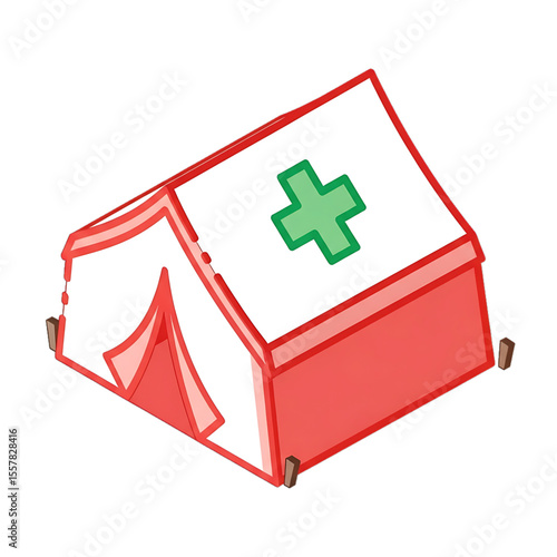 Emergency medical tent used in disasters or mobile clinics.