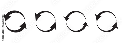 circle arrow icon set. circular arrow icon, refresh, reload, rotation. Green recycle vector icon symbol. Repeat and reload icons set and arrow rotation circle