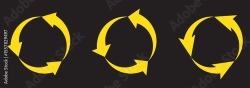 circle arrow icon set. circular arrow icon, refresh, reload, rotation. Green recycle vector icon symbol. Repeat and reload icons set and arrow rotation circle