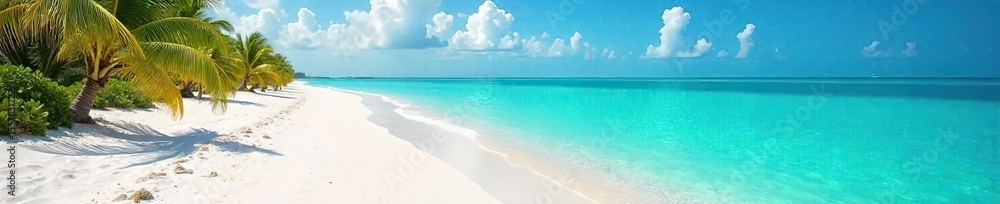 Obraz premium Breathtaking Florida Beach Sun-Kissed White Sand Meets Turquoise Waters, Perfect for Travel and Vacation Themes