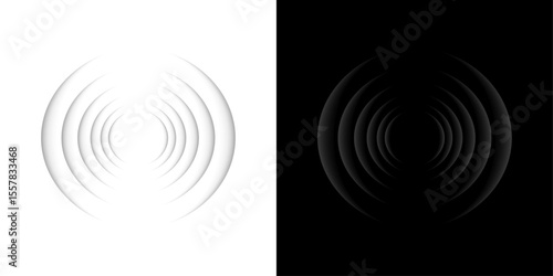 WiFi Wave Light Effect: Transparent Neon Circle Symbol for Wireless Connection - Radar or Sonar with Beep Technology