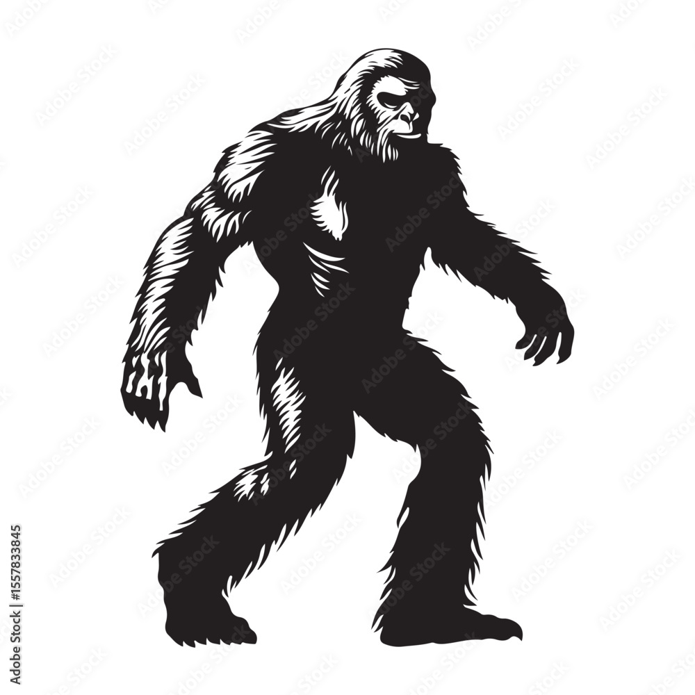 Obraz premium bigfoot silhouette image -silhouette transparent bigfoot -premium vector of bogfoot 