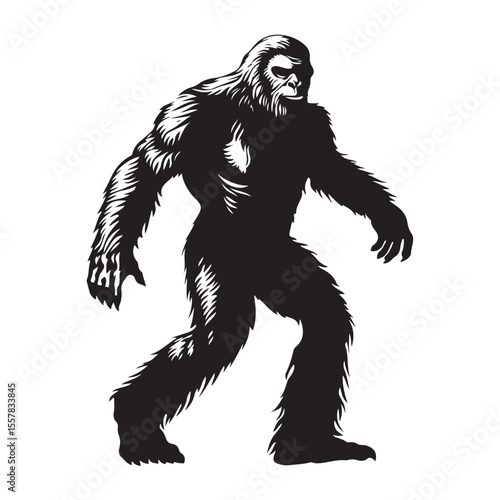 bigfoot silhouette image -silhouette transparent bigfoot -premium vector of bogfoot 
