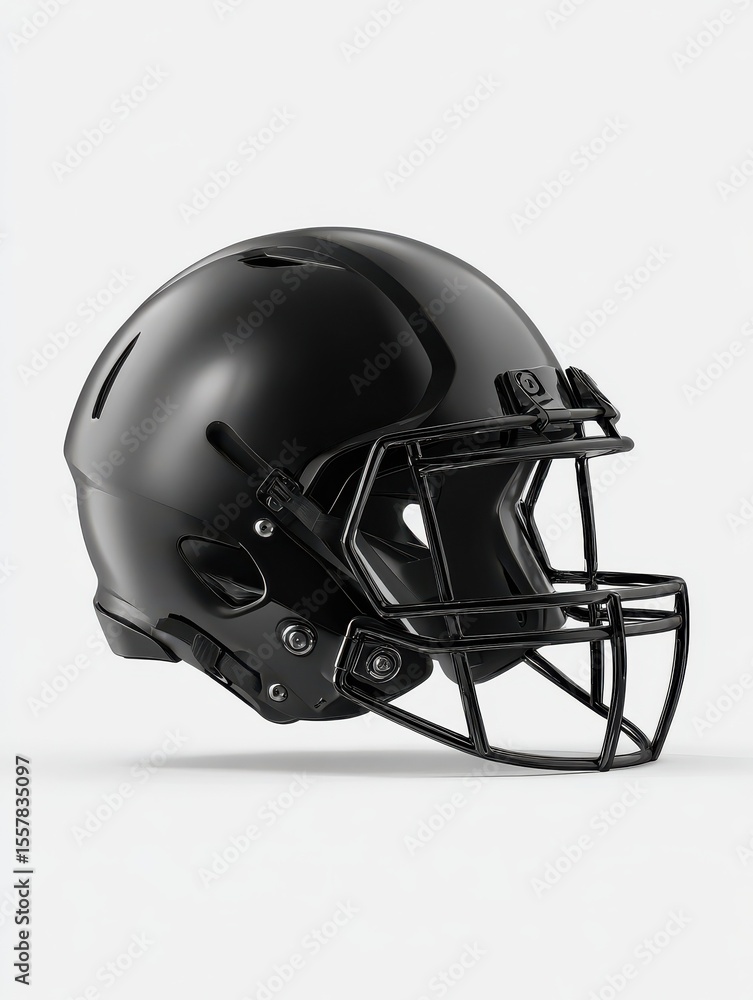 Fototapeta premium black american football helmet mockup, isolated background