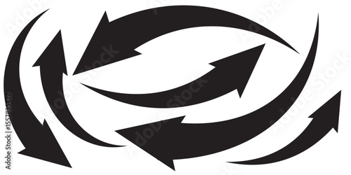 Long arrows icon. Long curved hand drawn arrow isolated.