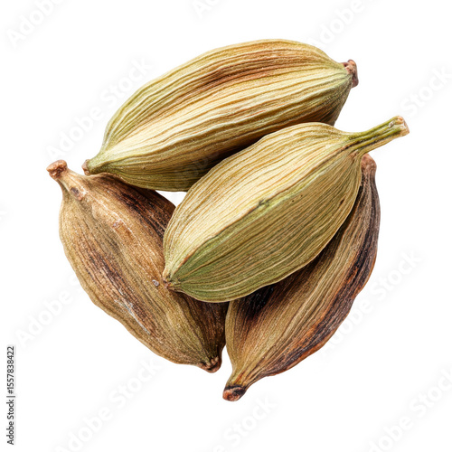Wallpaper Mural Aromatic Cardamom Pods Spice Closeup View, isolated on transparent background, perfect cutout, PNG Torontodigital.ca