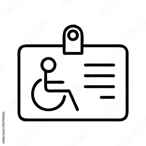 Disability ID card with accessible symbol and blank fields  
