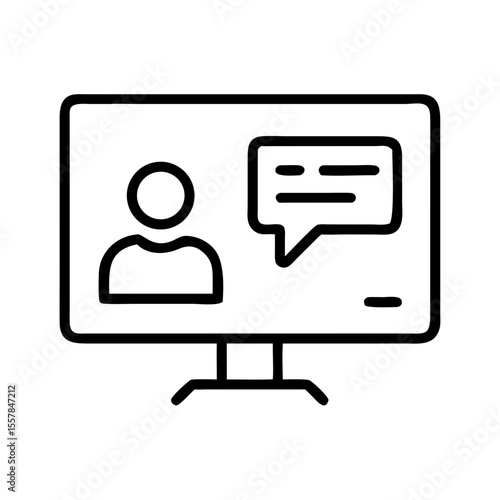 Webinar screen showing participant and chat message icon  
