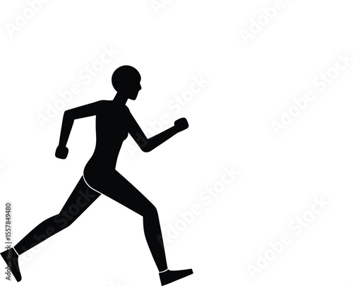 Jogging Silhouette,  Runner Outline Vector for Fitness Design. new, trendy, unique, 2025