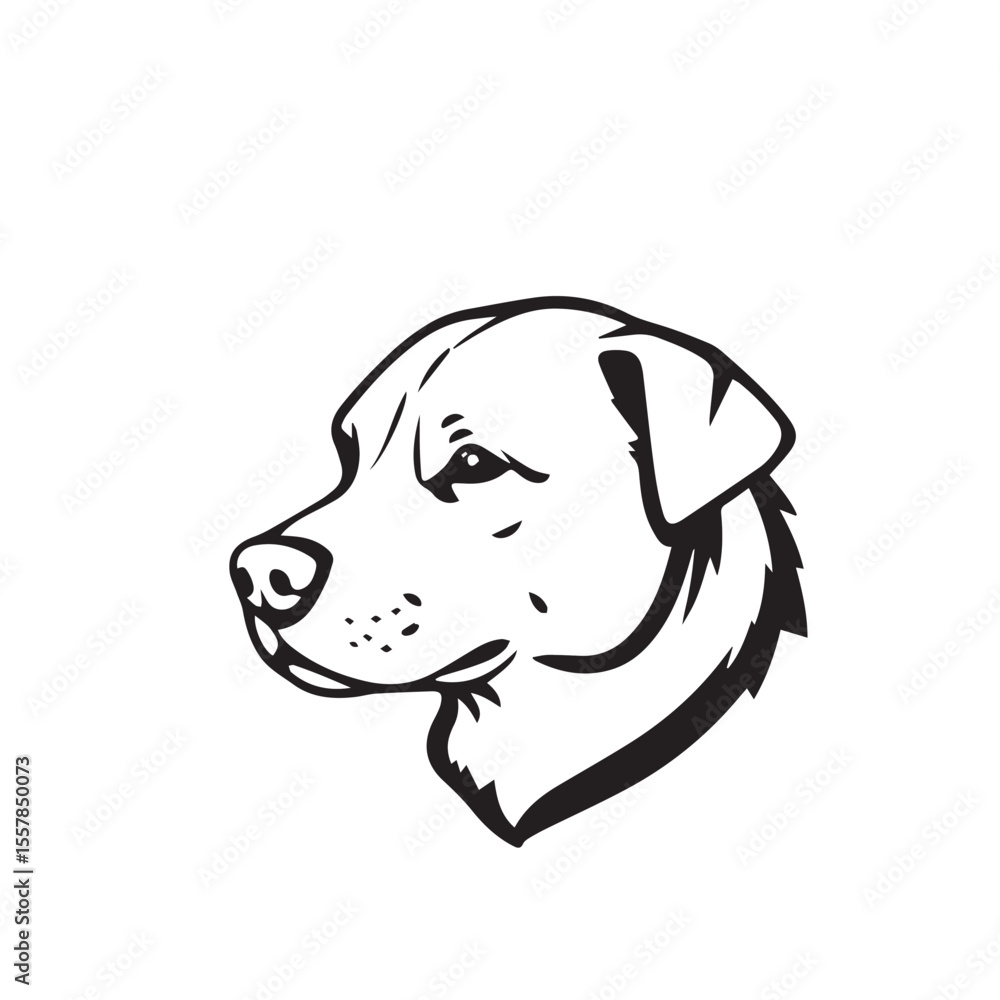 Fototapeta premium Dog silhouette on white background. Dog head icon. Dog logo. Dog Vector Design. 