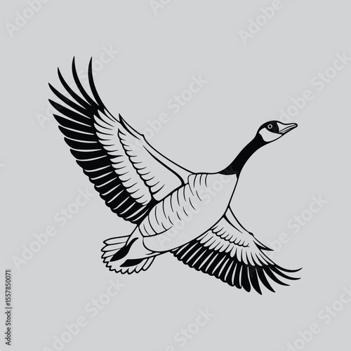 Flying Goose Black Ink Design
