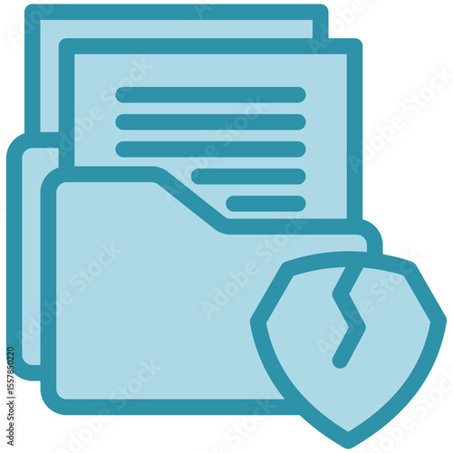 Data Breach dual tone blue color, mini illustration icon. use for modern concept, print, UI, UX kit, web and app development. Vector related to risk management, business, finance.
