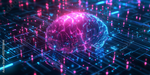 Wallpaper Mural Abstract representation of the autistic mind, vibrant neural connections, glowing brain pathways Torontodigital.ca