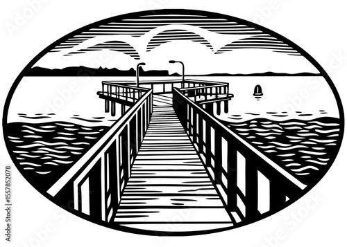 pier vector illustrator black
