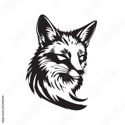 Fox head icon. Fox head silhouette. Fox head vector logo template concept illustration. Stylized fox logo.
