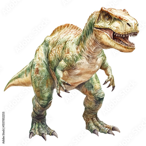 Obraz na plátně Gorgosaurus, watercolor vector, isolated on a white background.