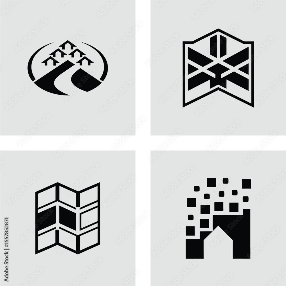 Obraz premium Abstract Logo Designs Modern Minimalist Icons for Business and Branding