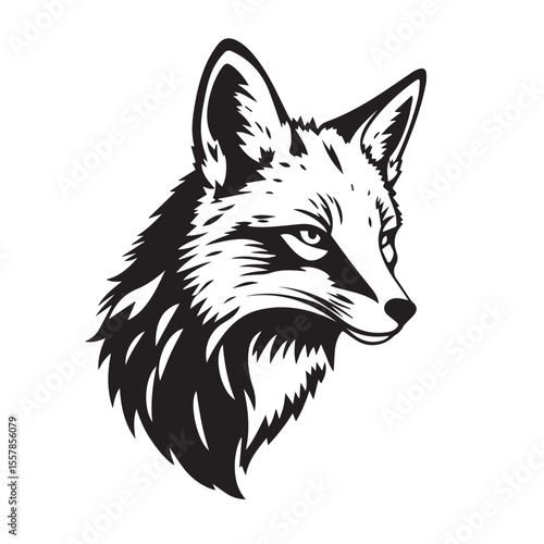 Fox head icon. Fox head silhouette. Fox head vector logo template concept illustration. Stylized fox logo.