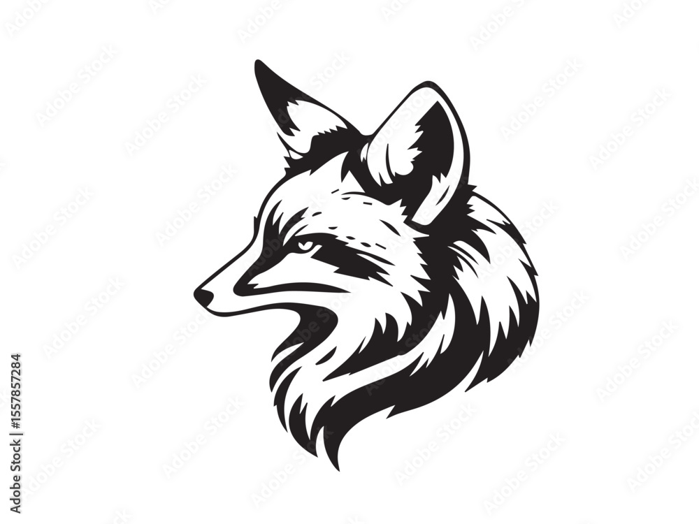 Obraz premium Fox head icon. Fox head silhouette. Fox head vector logo template concept illustration. Stylized fox logo.