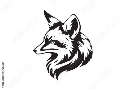 Fox head icon. Fox head silhouette. Fox head vector logo template concept illustration. Stylized fox logo.