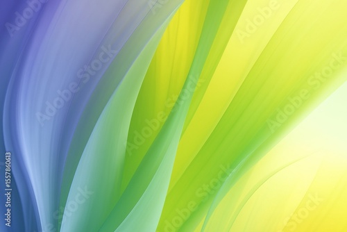 Smooth lines are flowing and blending together, creating a gradient effect that transitions from blue to green to yellow, forming an abstract and colorful background