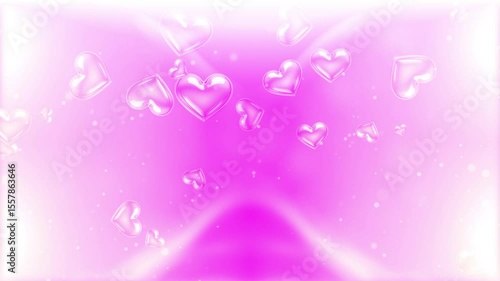 Elegant Moving Pink Heart Animation Background for Valentine's Day, Ideal for Romantic, Love Themed Videos and Presentations. Modern Pink Valentine Day Hearts, Love Heart Greeting Animated Background.