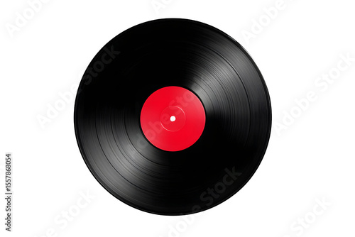 Old vinyl record isolated on transparent background