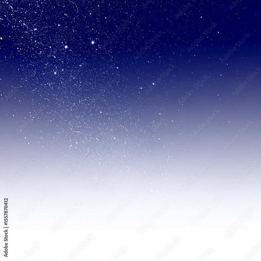 Obraz premium ミッドナイトネイビーからパールホワイトへと移ろう星屑が輝く高級感ある夜空背景