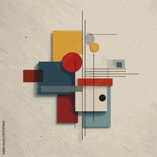 No figures or faces, pure shape-based abstraction.
